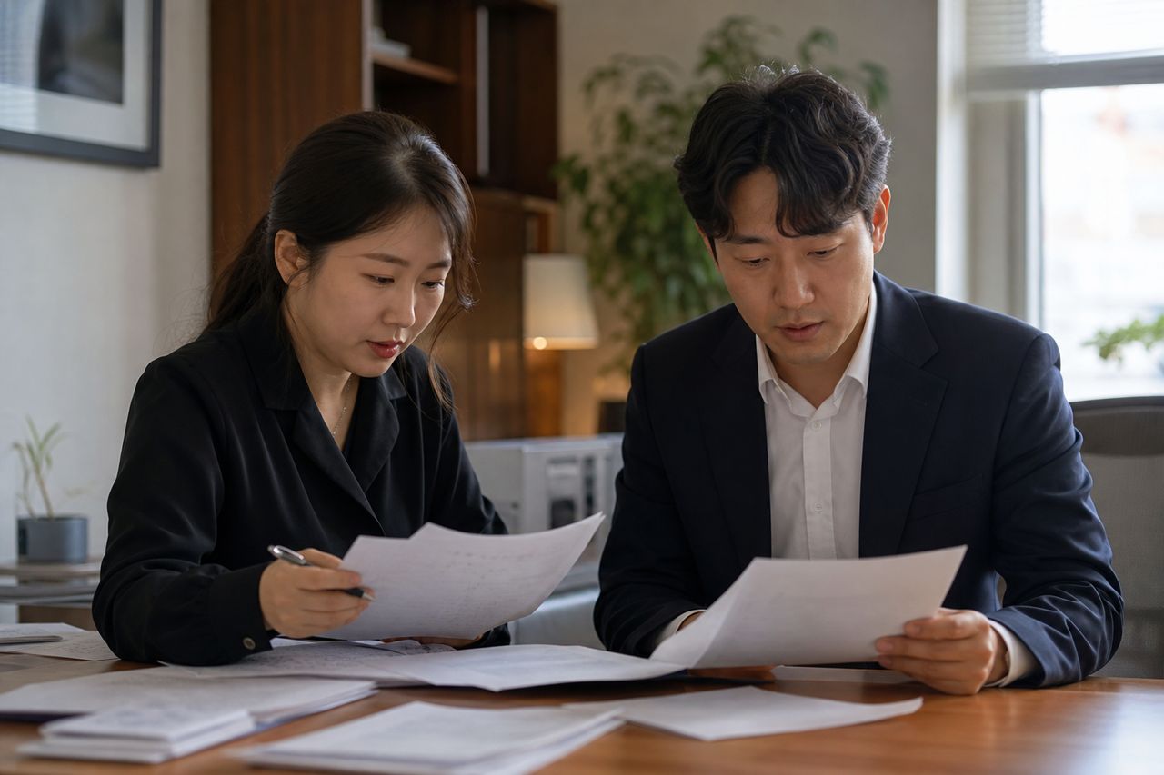 30대 직장인 K씨, 친구에게 3,000만 원 빌려줬다가 '갚을 돈이 없다'는 답변만 돌아왔다 — 카톡 송금 내역만으로 대여금 소송 이길 수 있는 증거 구성법 관련 전문가 상담·서류 검토 장면