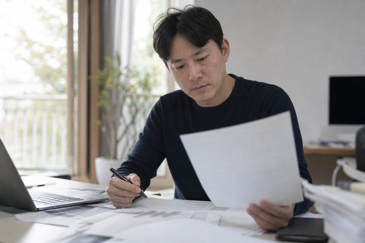 계약 위약금, 약정한 금액을 항상 전부 지급해야 하는 것은 아닐까 관련 상황을 보여주는 이미지 — 서류를 검토하는 모습